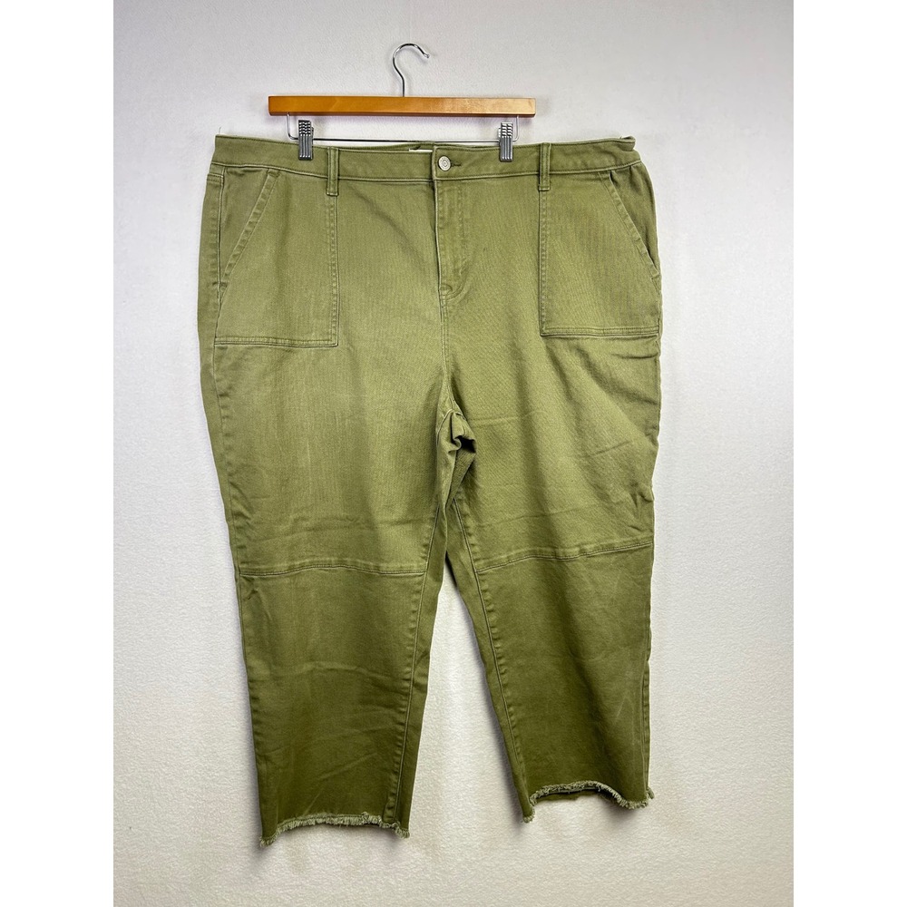 SONOMA Goods For Life Olive Green Cargo Utility Crop Pants Women's 24W